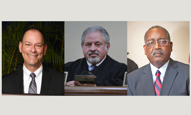 From left: Chief Judge Kevin Emas,Judge Ivan F. Fernandez and Judge Eric Wm. Hendon.
