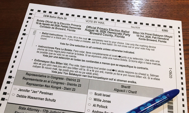 Broward County primary ballot.