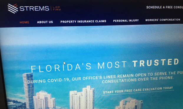 Strems Law Firm Website