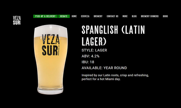 Veza Sur's Spanlish (Latin Larger) craft beer.