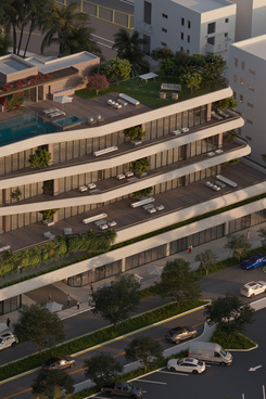 Rendering of Eighteen Sunsets, a new mixed-use project set to rise in Miami Beach's popular Sunset Harbor neighborhood.  Courtesy rendering