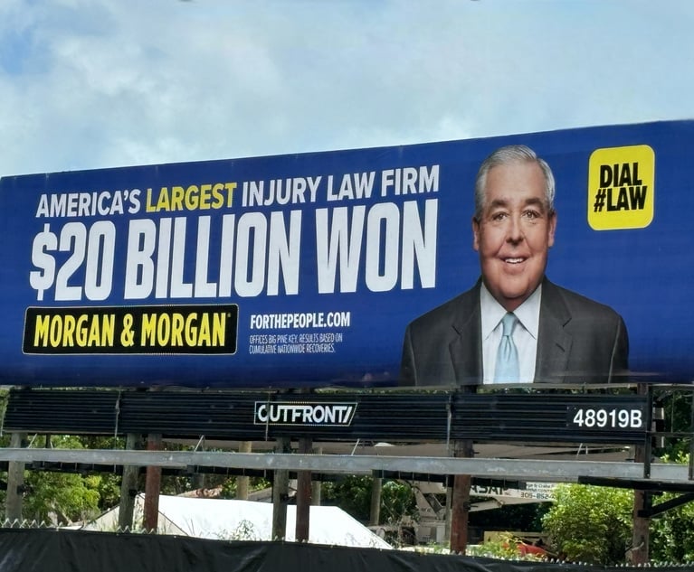 Morgan & Morgan billboard in Islamorada, FL. Courtesy photo