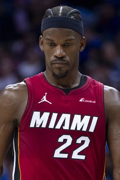 Miami Heat's Jimmy Butler during the NBA basketball play-in tournament game against the Philadelphia 76ers, Wednesday, April 17, 2024, in Philadelphia. (Photo: Chris Szagola/AP)