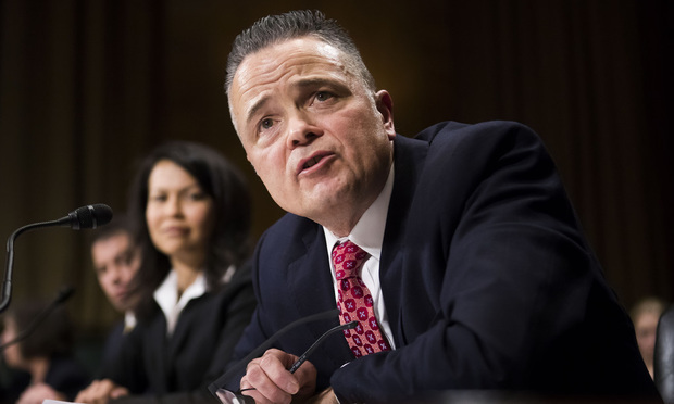 Joseph “Jody” Hunt testifies before the Senate Judiciary Committee during his confirmation hearing to Assistant Attorney General for the Civil Division at the U.S. Department of Justice, on March 7, 2018.