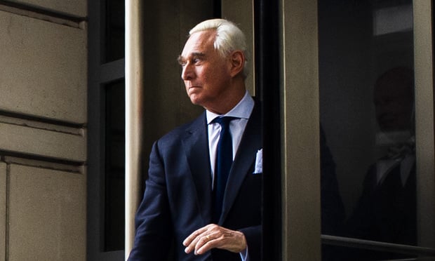 Former Trump advisor Roger Stone, indicted by the team of Special Counsel Robert Mueller, departs Federal Court after attending his arraignment hearing, where he pleaded not guilty, in Washington, D.C., on Tuesday, January 29, 2019.