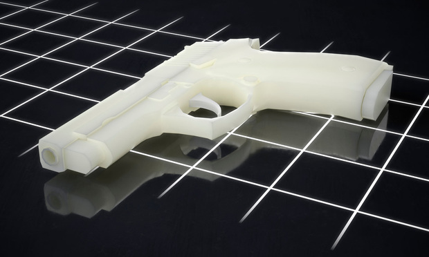 3-D printed gun.