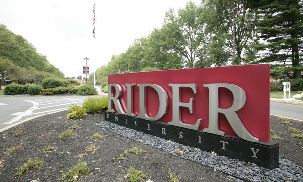 Rider University sign