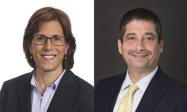 Angela Scheck, executive director of the New Jersey State Bar Association, left, and Edward Kole of Wilentz, Goldman & Spitzer, 2019 president of the Association of the Federal Bar of New Jersey, right.