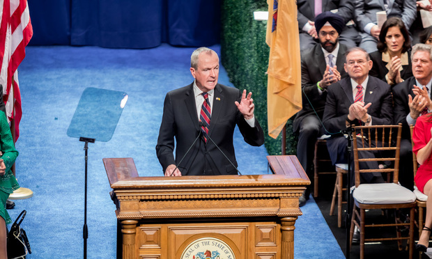 New Jersey Governor Phil Murphy speaking at his inauguration as governor of New Jersey.