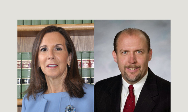 From left: Judge Yolanda Ciccone and James L. Pfeiffer.
