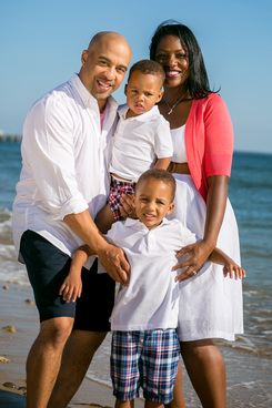 Fabiana Pierre-Louis and her husband, Robert Reeves, and sons Robbie and Marc.