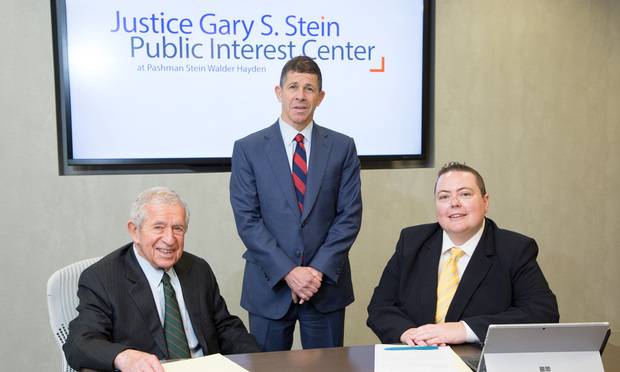 Left to right: Gary S. Stein, Michael S. Stein, CJ Griffin