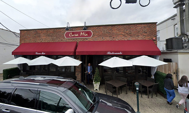 Cara Mia restaurant of Millburn, NJ. Credit: Google