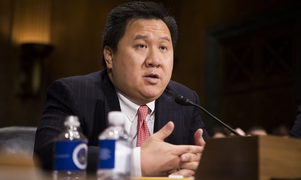 James Ho testifies before the Senate Judiciary Committee during his confirmation hearing to be a judge on the U.S. Circuit Court for the Fifth Circuit, on Wednesday, November 15, 2017.