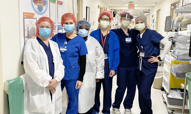 Colleen Carboy and nurse colleagues in New Jersey hospital