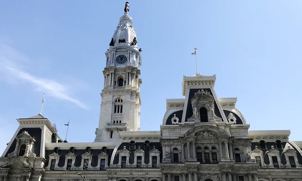 Philadelphia City Hall building. Photo: Diego M. Radzinschi/ALM