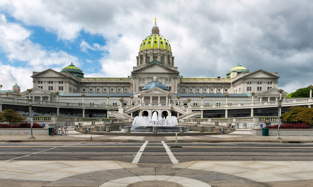 Pennsylvania State Capitol building in Harrisburg.