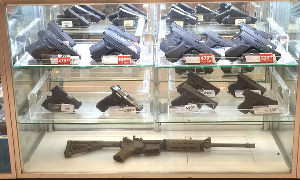 Guns for sale on display
