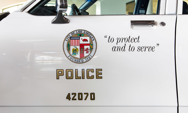Los Angeles police department squad car.
