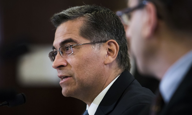 Xavier Becerra, Attorney General of California, testifies before the U.S. Senate Committee on Commerce, Science, and Transportation on Tuesday, September 19, 2017. (Photo: Diego M. Radzinschi/ALM)
