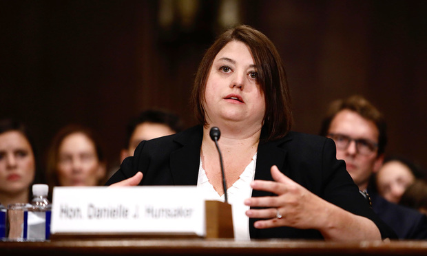 Danielle Hunsaker testifies before the Senate Judiciary Committee.