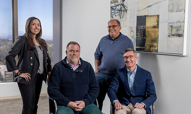 (L to R) Partners Sonia Nijjar, Michael Mies, Amr Razzak and Thomas Ivey; head of the Palo Alto M&A Practice, Skadden Arps (Photo: Jason Doiy/ALM)