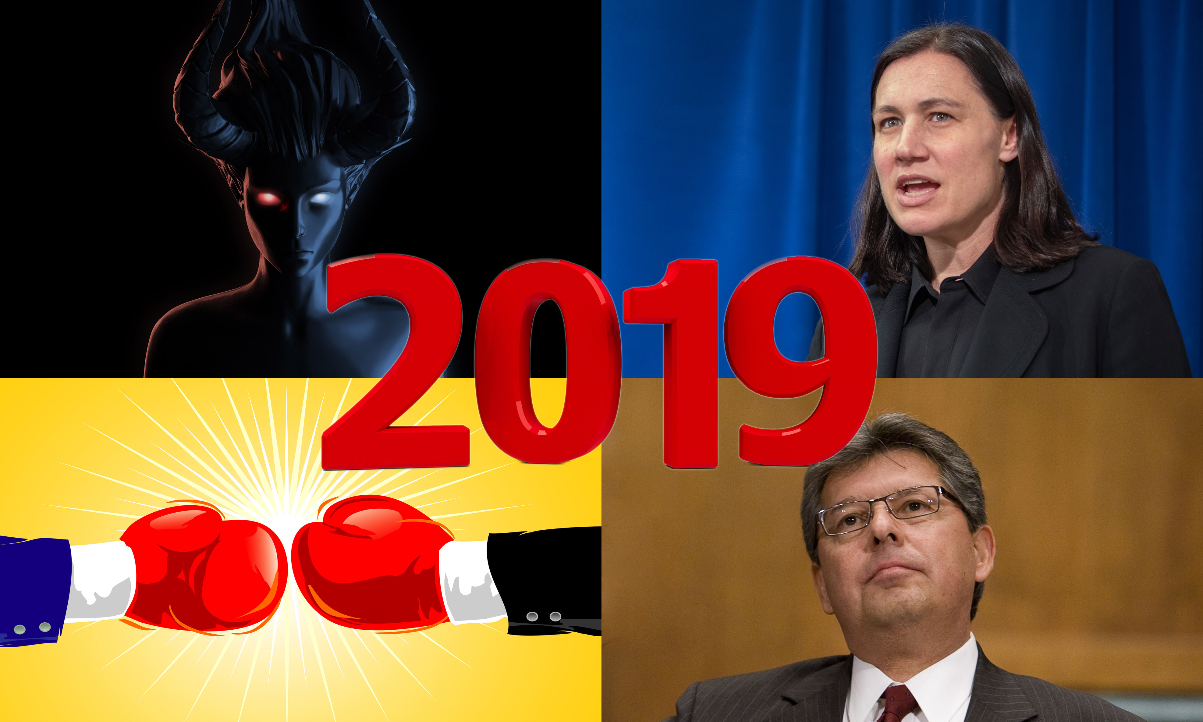 Composite photo of illustrations of 4 cases in California where lawyers irked judges in 2019