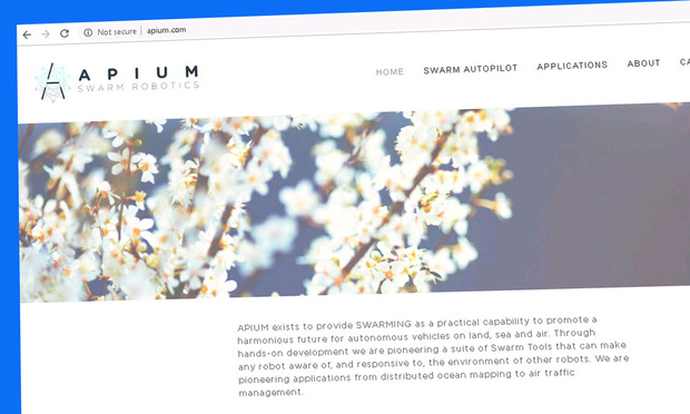Screenshot of APIUM Swarm Robotics's website.