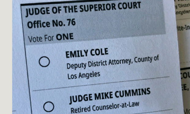 Ballot for LA Superior Court Judge