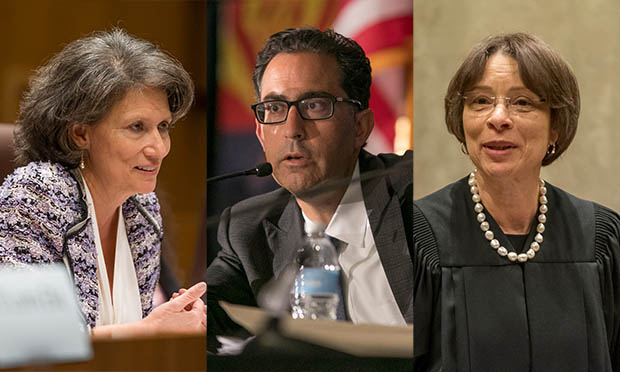 (L to R) Judge Yvonne Gonzalez Rogers, Judge Vince Chhabria and Chief Judge Phyllis Hamilton, Northern District of California (Photo: Jason Doiy/ALM)