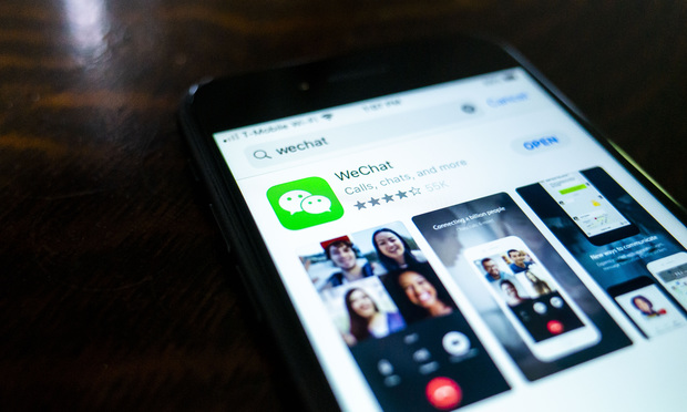 WeChat app displayed on an iPhone. August 7, 2020.