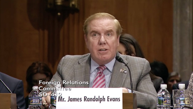 Evans Quizzed on Voter ID and NATO at Ambassadorship Hearing