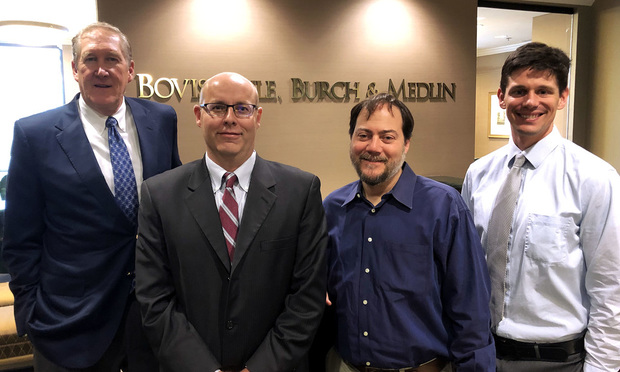 Jimmy Singer (from left), Eric Ludwig, Wayne Tartline and Eric Connelly of Bovis, Kyle, Burch & Medlin. (Courtesy photo)