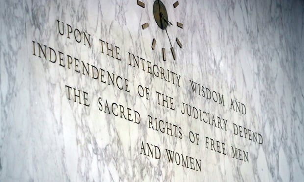 The inscription behind the Georgia Court of Appeals Bench. (Courtesy photo/Photo Courtesy Georgia Administrative Office of the Courts)