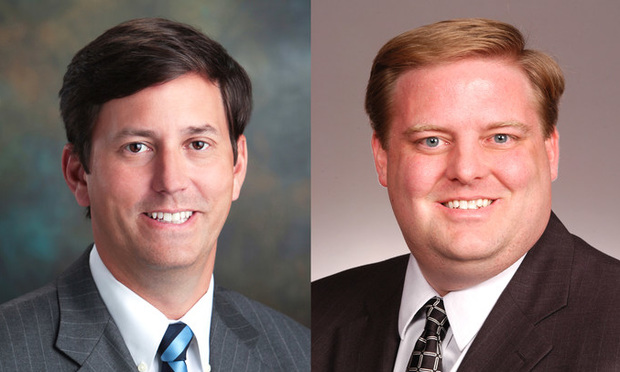 Dan Snipes (left) president of the Georgia Trial Lawyers Association and Jacob Daly of Freeman Mathis & Gary. (Courtesy photos)