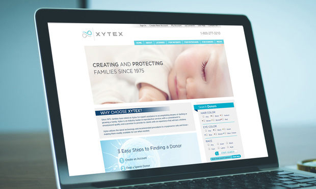 Computer with Xytex sperm bank website.