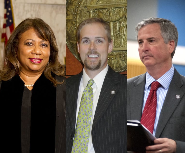 (l-r) Presiding Judge M. Yvette Miller and Judges John A. Pipkin and Kenneth B. Hodges, III. Photos: ALM/Courtesy