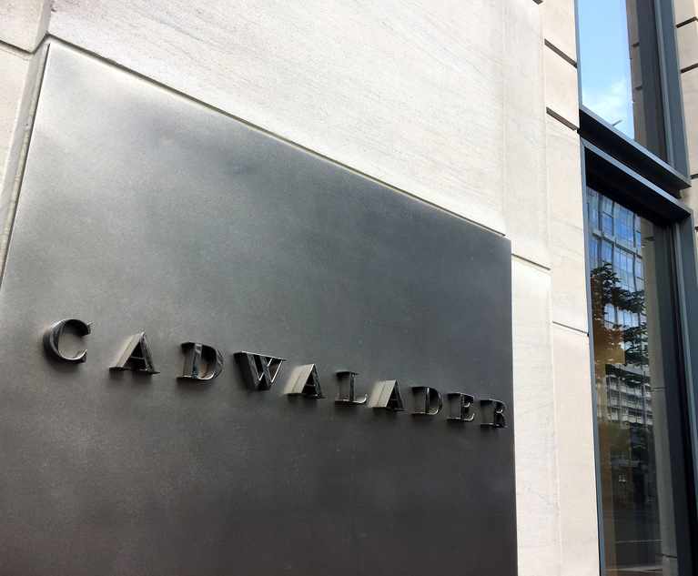 Cadwalader Takes K&S Finance Partner Says More Lawyers Are Following Him