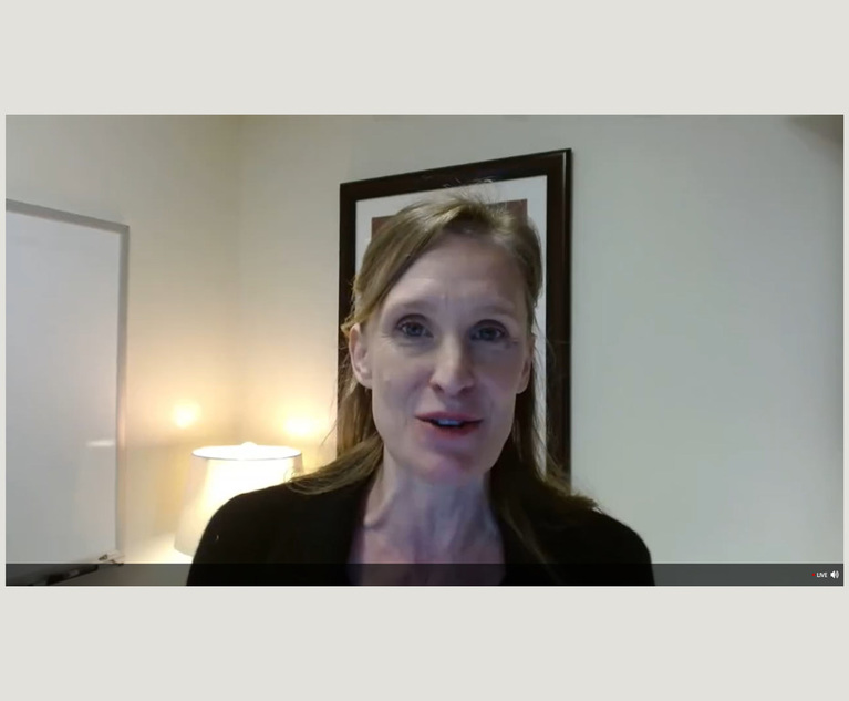 Screenshot of Catharine Du Bois, Assistant Professor of Legal Writing, Brooklyn Law School, from a NITA webcast on legal writing this morning.