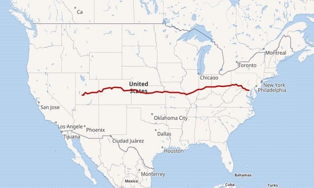 route 70 map across us