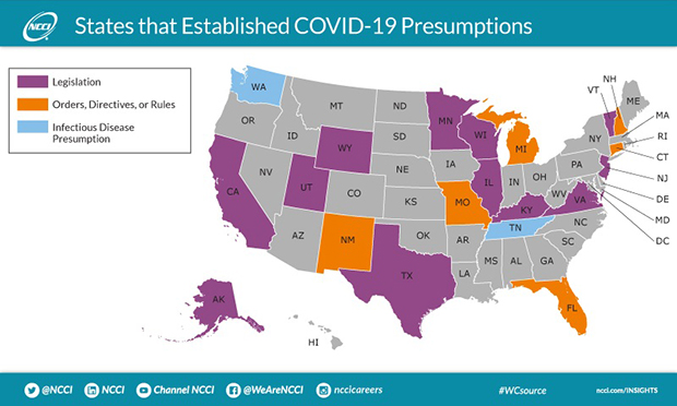 The latest legislative actions on COVID presumptions in workers' comp |  PropertyCasualty360