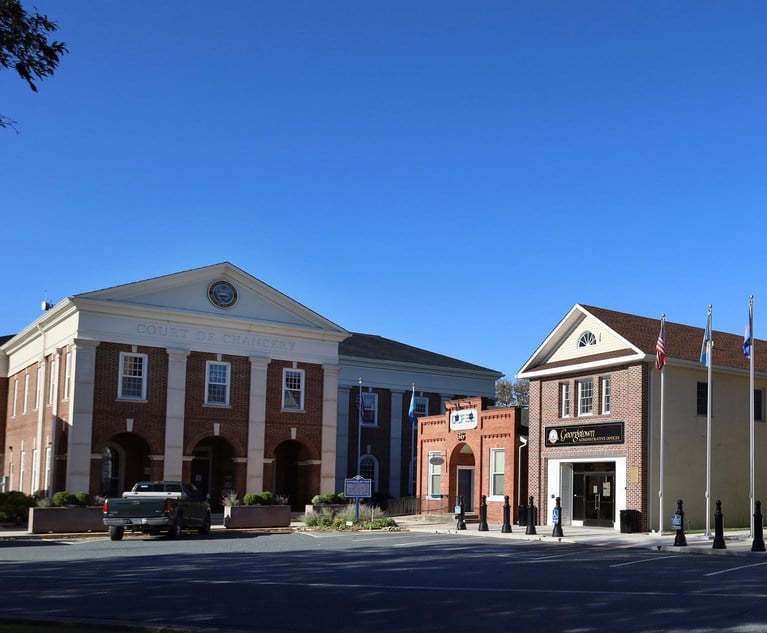 Delaware Court of Chancery, left, on The Circle in Georgetown, Delaware. Credit: Antony-22 via Wikimedia Commons