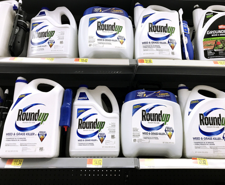 Roundup weedkiller on shelves at Walmart in Baltimore, MD. 