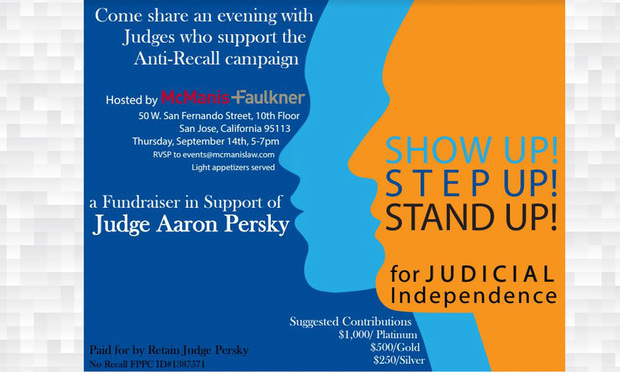 Persky Fundraiser Promises 'An Evening With Judges' Who Support Him